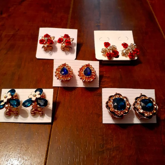 Hypoallergenic Earrings ( 5 pair Brand New ) - Picture 1 of 7